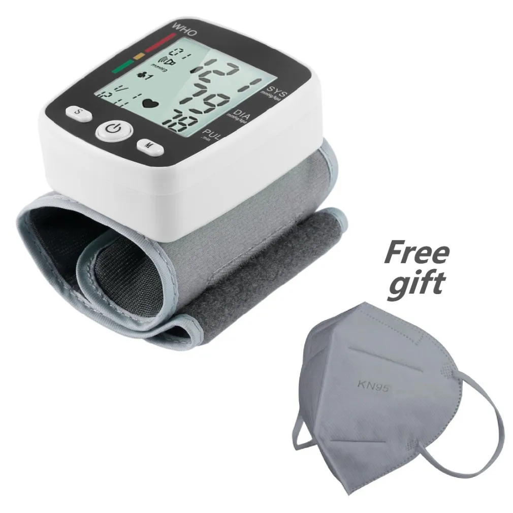 1Pcs Lcd Automatic Digital Wrist Blood Pressure Monitor Sphygmomanometer Tonometer Tensiometer Heart Rate Pulse Meter BP | Красота и
