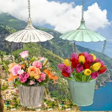 Железная подвесная корзина с парашютом в стиле ретро в стиле кантри декоративная стойка для кашпо