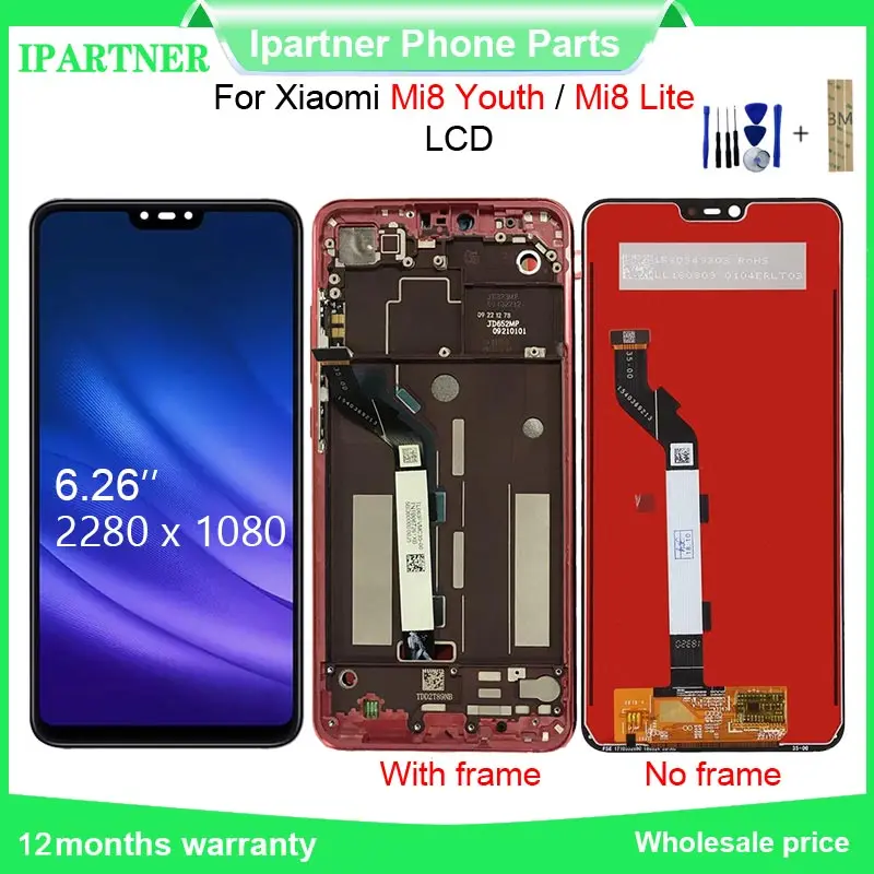 Для Xiaomi Mi8 Youth Mi 8x 8 Lite ЖК кодирующий преобразователь сенсорного экрана в сборе