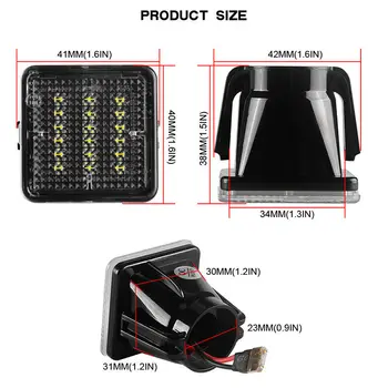 

2pcs/kit License Plate Lights Black 6000K White 18SMD/Lamp Replacement