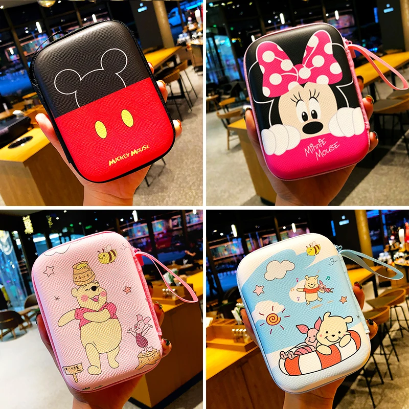 

Cute Cartoon Zipper Hard Headphone Case Portable Earbuds Pouch Box Earphone Cover Storage Bag Protective USB Cable Organizer