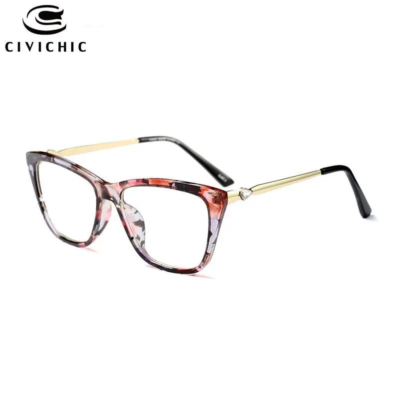 Шикарные женские очки уличная оснастка Леопард Lunette De Vue близорукость оптическая оправа для очков ретро в форме кошачьих глаз прозрачный Gafas De Marca COG120 - Цвет оправы: C6 Floral