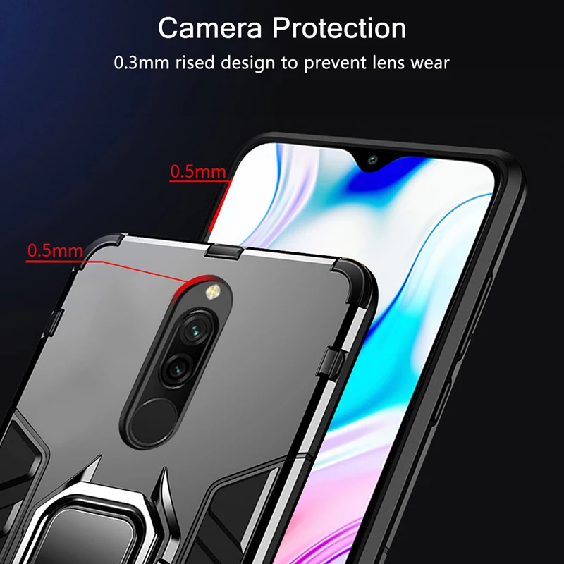 Кольцо Броня чехол для Redmi 8 8A чехол-бампер магнитный автомобильный держатель чехол для телефона для Xiaomi Redmi 8A 8 A 7A Redmi 8 Global чехол