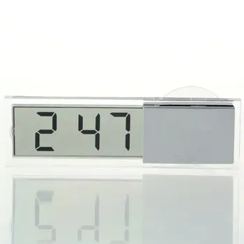 

Proable Display Digital Car Electronic Clock Mini Durable Transparent LCD with Sucker