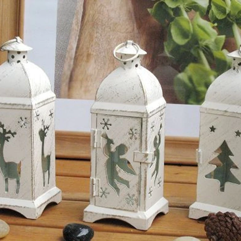 HOT Windproof Candle Holder Ornaments Christmas Lights Candlestick Crafts Home Decor Home Decoration Accessories