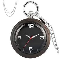 Деревянные кварцевые карманные часы легкий вес кулон деревянный контейнер для часов серебряное карманное ожерелье цепочка винтажная Мода