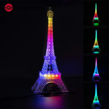 

USB 5V Romantic Mini Eiffel Tower WS2812B RGB 48 Leds Desk Bedroom Night Light Table Lamp for Child Gift Decoration Paris Style