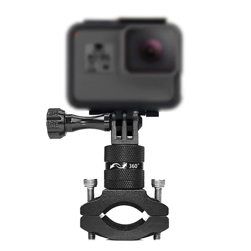 Алюминиевое Крепление на руль велосипеда для GoPro, вращающаяся велосипедная стойка на 360 градусов, держатель для GoPro Garmin, Xiaomi, Экшн-камера