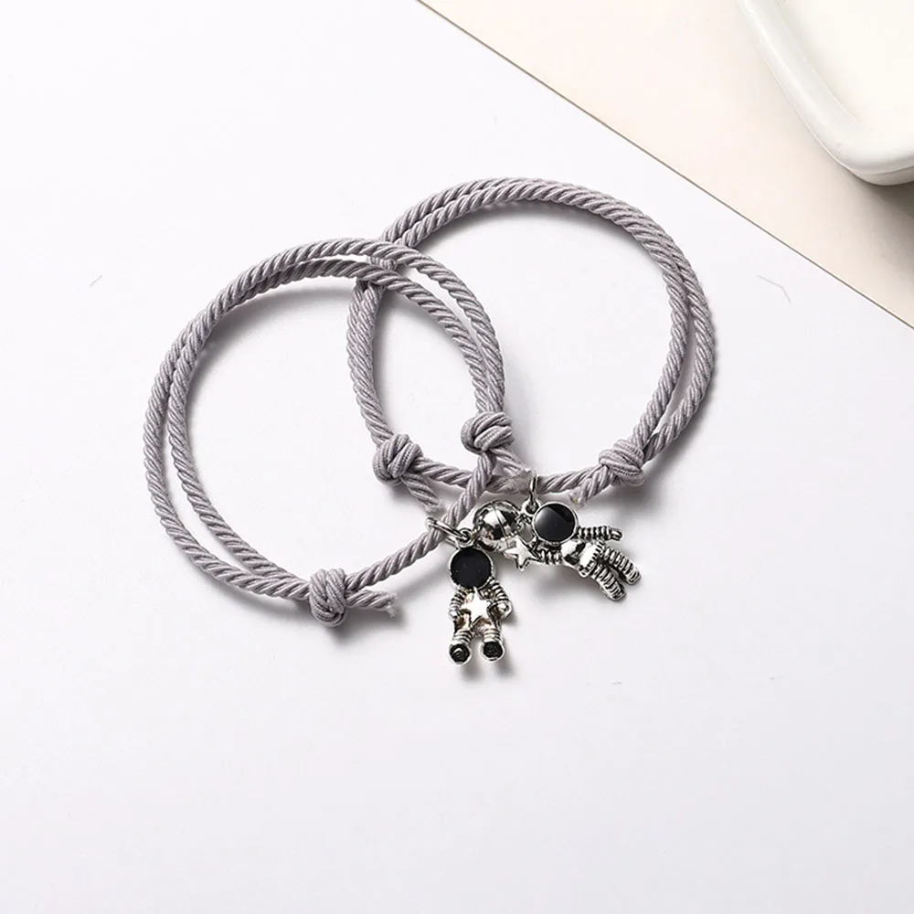 Bracelet Jewelry Couple Bracelet Astronaut Rubber Band Magnet Stone Bell Bracelet Knot Head Rope