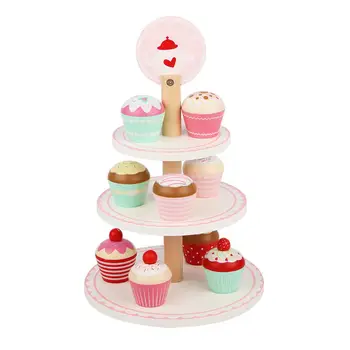 

Ice Cream And Desserts Tower Stand Pretend Play Food Toy Set Simulation Dessert Three-tier Storage Rack Child Girl Kitchen Toy