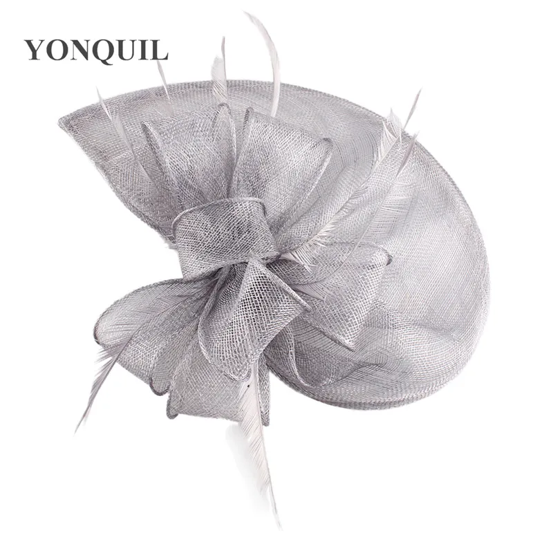 New Style Girls Headwear Female Big Flower Party Headpiece Feather Hoop Fascinators Hat Cap Wedding Headband Hair Clip Fedora