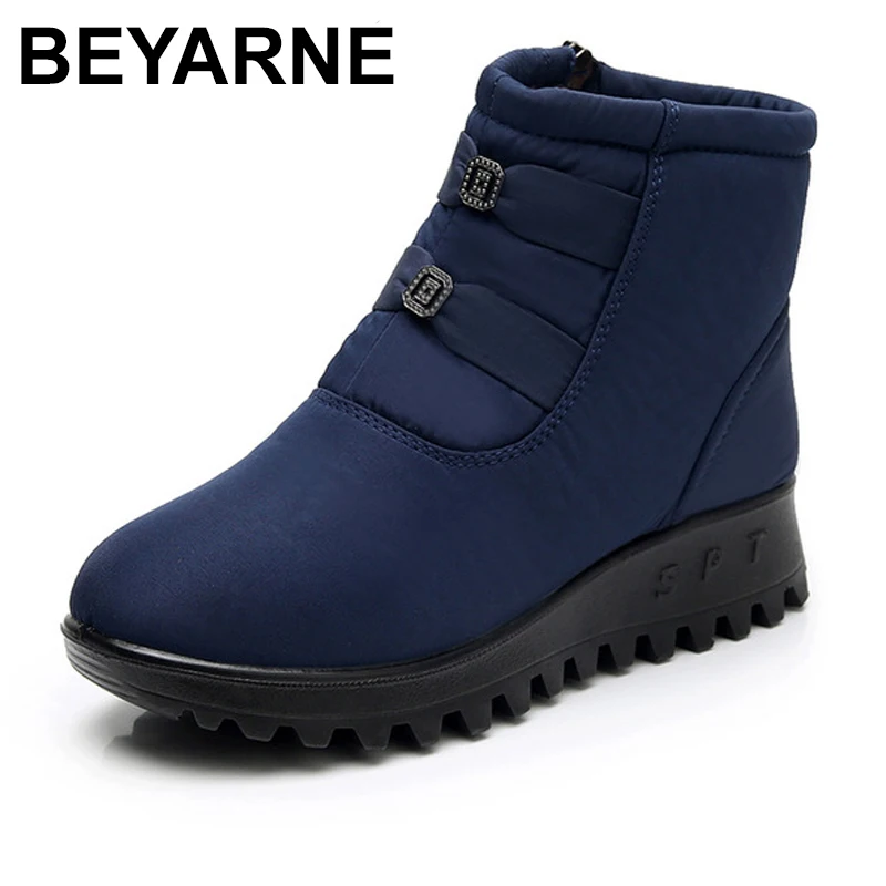 BEYARNESnow/женские ботинки; Новинка года; зимние ботинки; женские ботильоны на плоской подошве; нескользящие зимние ботинки из хлопка для женщин
