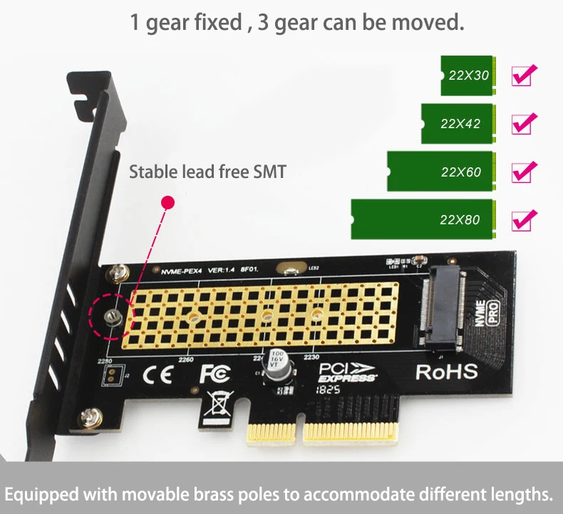M2.PCIe SSD адаптер M.2 SSD NVME PCIe M.2 к PCIe M2 к PCI e NVME конвертер NVME/M2 M ключ 2230-2280 PCI express x4 x8 x16 карта