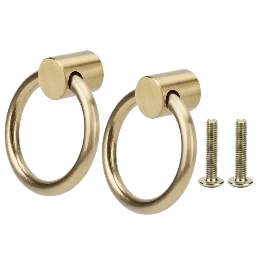2 шт. винтажная латунная ручка для шкатулки ювелирных изделий Кольцо кухонного