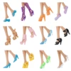 12 paires mixte mode coloré talons hauts sandales accessoires pour Barbie poupée chaussures vêtements robe Prop fille bébé meilleur cadeau jouets ► Photo 3/6