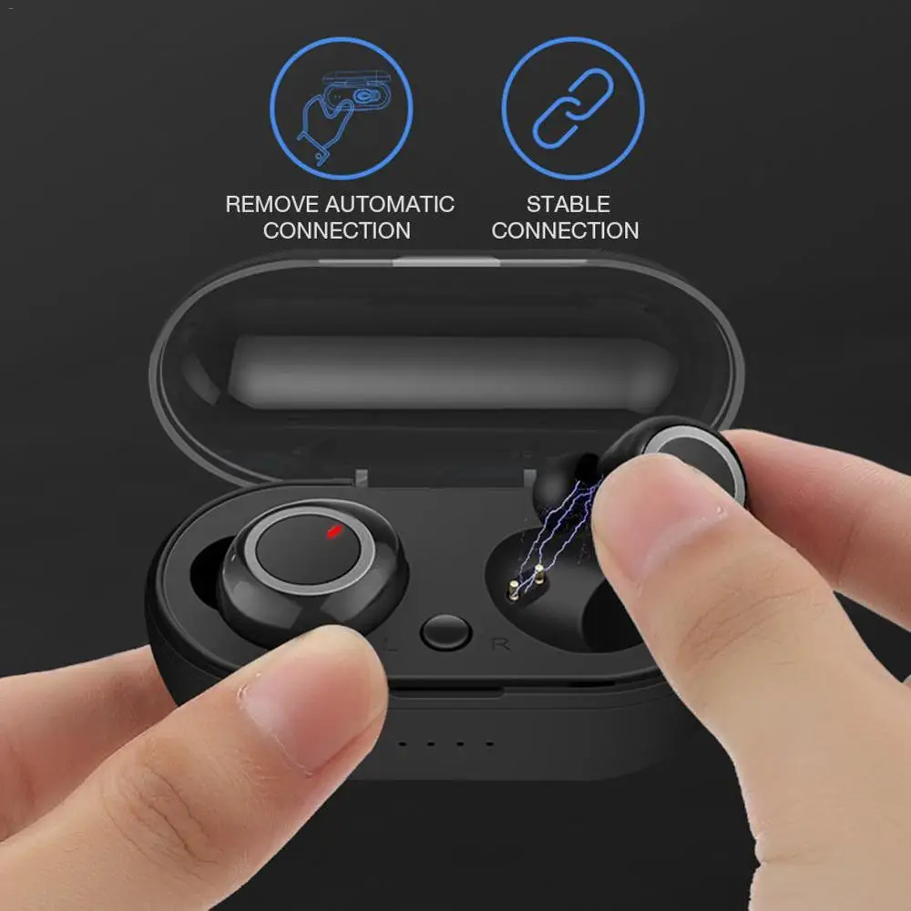 TWS Ear Buds Wireless Bluetooth Earphone Noise Cancelling Earbuds Waterproof HiFi Gaming Headset Earphones with Mic Charging Box