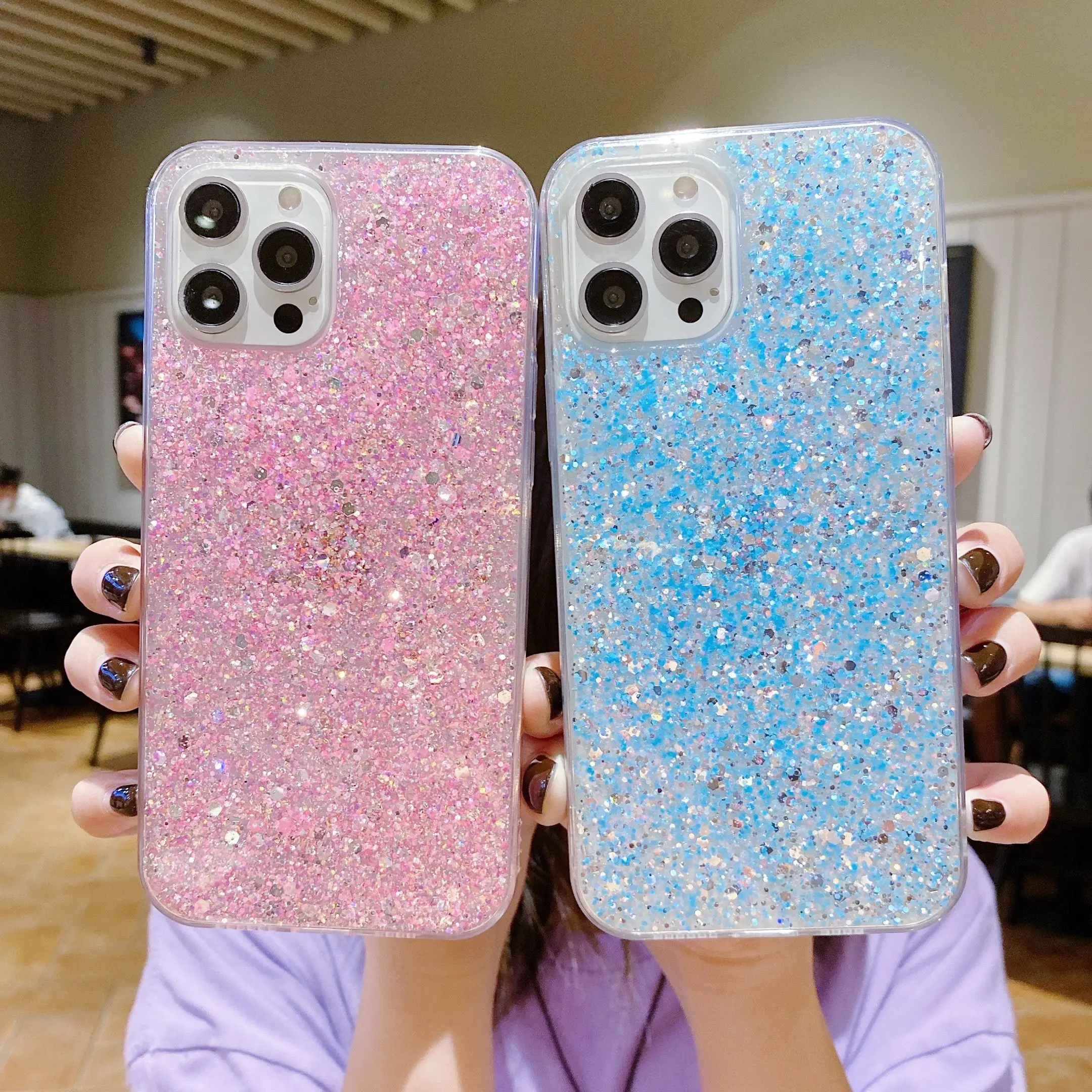 Shining Powder Sequins soft Cases For Samsung Galaxy Note 20 S21 S20 FE A50 A30S A20 A30 A31 A70 A51 A71 A12 TPU Glitter Cover | Мобильные