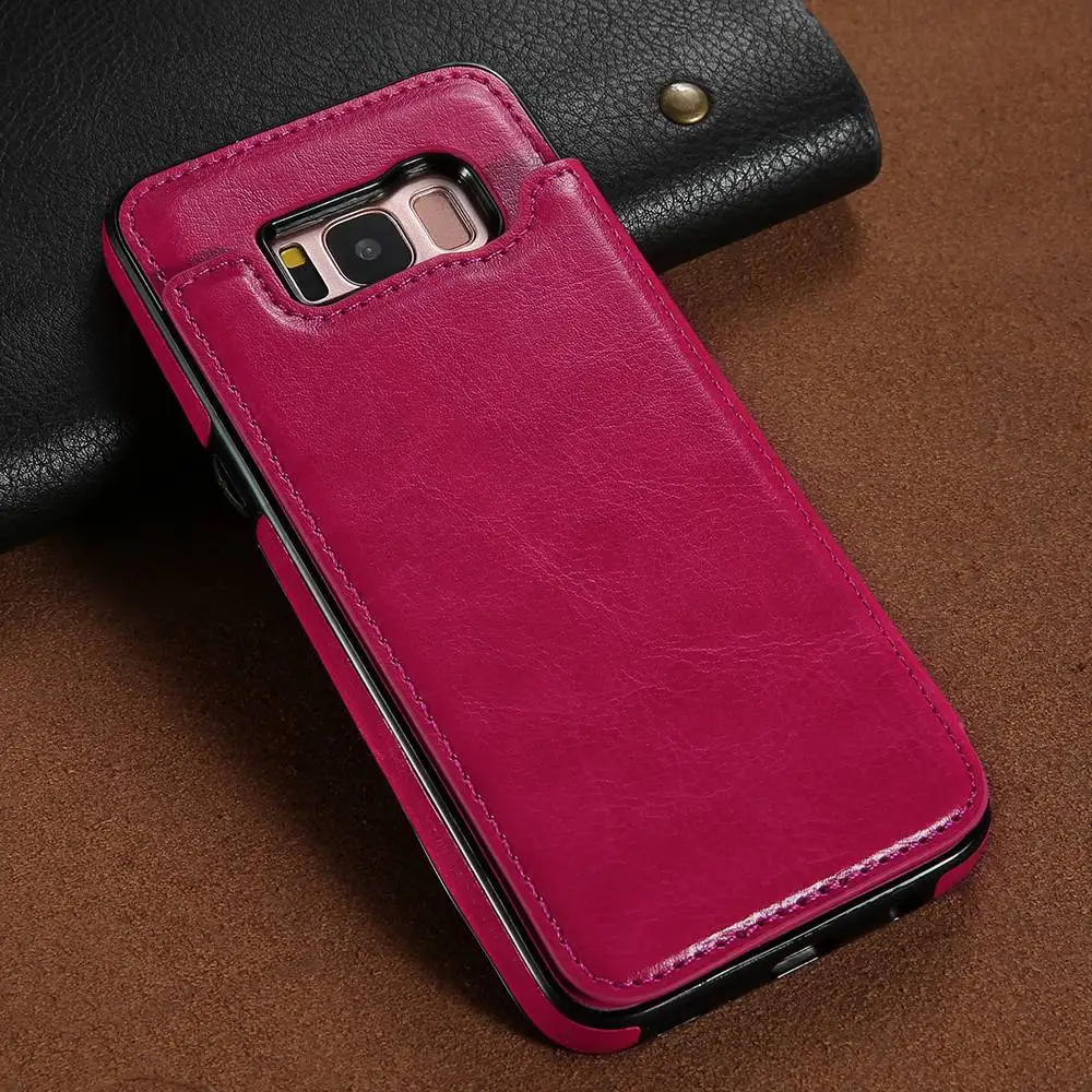Роскошный кожаный чехол в стиле ретро для samsung Galaxy S8 Plus, чехол-книжка с подставкой и отделением для карт, чехол для iPhone samsung Note 10 S10 S9 Plus S7, чехол - Цвет: Лаванда