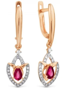 

Karov earrings with rubies and diamonds in red gold