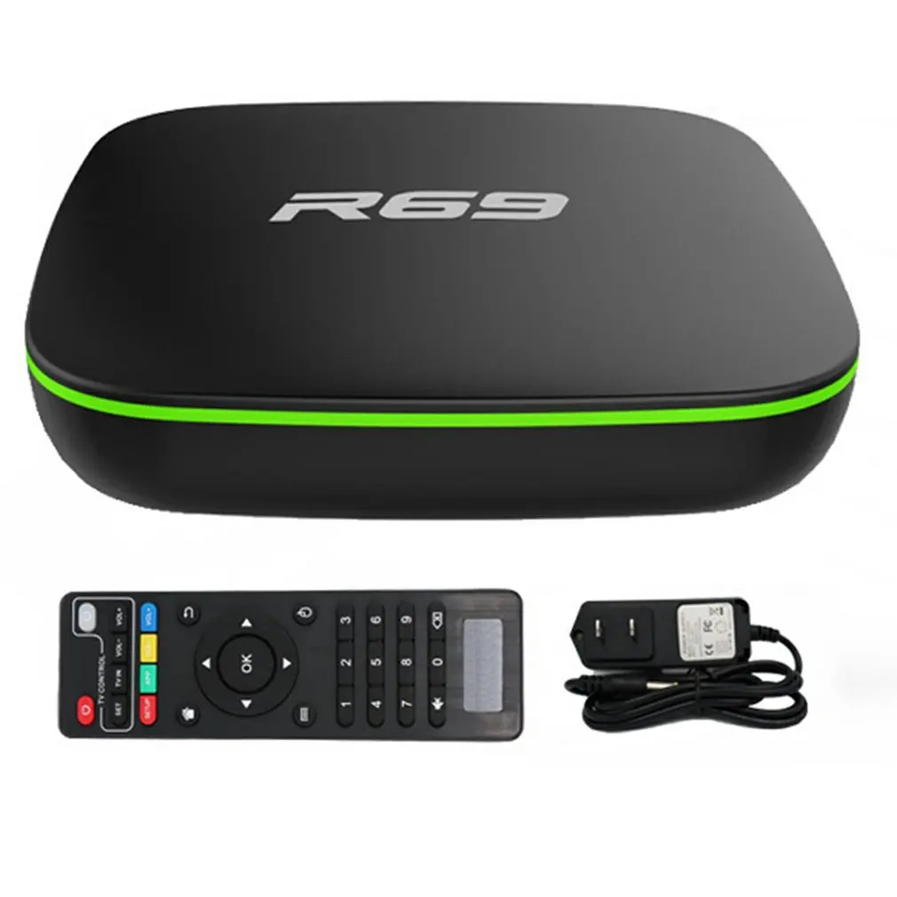 ТВ-приставка R69 Android 7 1 Allwinner H3 четырехъядерная 2 4 ГГц Wi-Fi + 16 ГБ 4K 1080P HD TV Box PK X96 MAX |