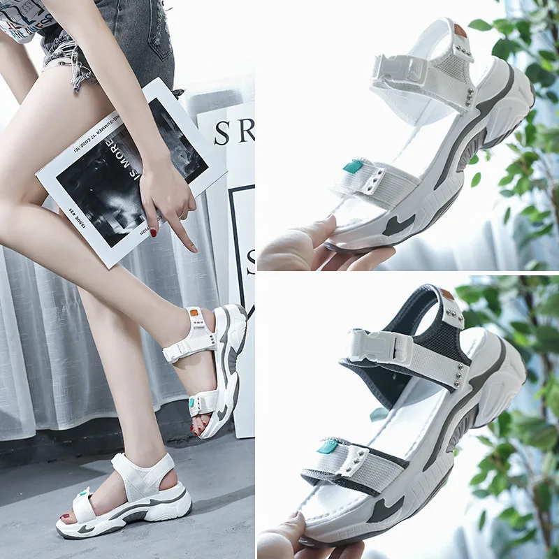 

Sports Sandals Women's 2019 Summer New Style Versatile Student Network Red Fire Thick Bottomed Casual Dad Sandals INS Fashion