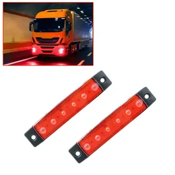 

Lamp Side Marker Lights Red 6 LED Indicator Car Trailer Emergency lights