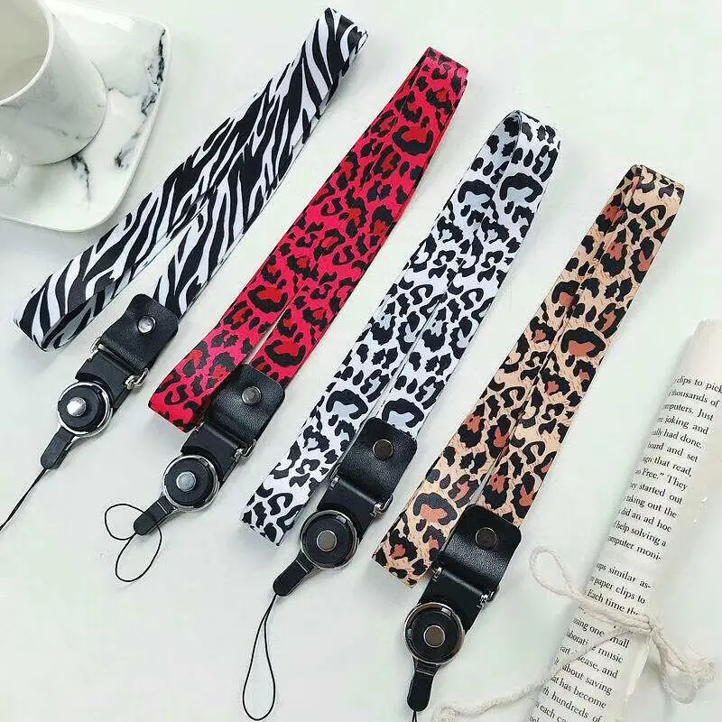 

mode leopard muster halsband lanyard key ID karte gym handy mit USB abzeichen clip DIY lanyard