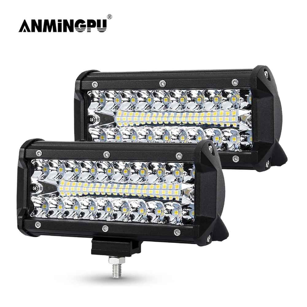 

ANMINGPU Off Road LED Bar 7" 12" 120W 240W Light Bar for Jeep Boat Car Tractor Truck Spot Flood LED Work Light Fog Lamp 12V 24V