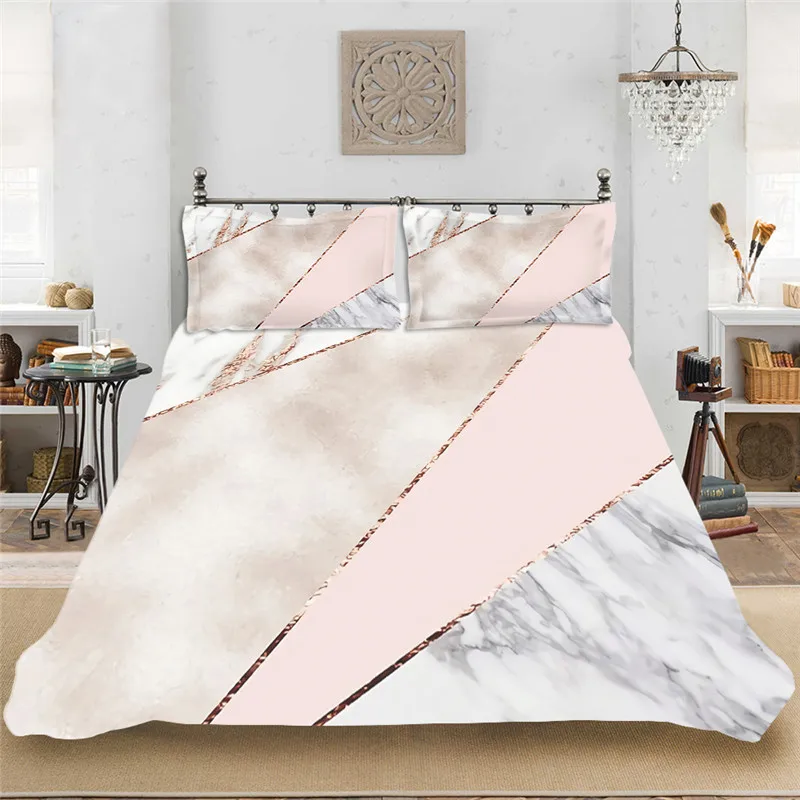 Geometric Marble Print Large Size Bedding Set Modern Nordic Down Quilt Cover Pillowcase Single Twin Full Queen | Дом и сад