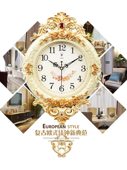

Nordic Design Wall Clock Vintage Creative Home Decoration Wall Clock Gold Mute Orologi Parete Quartz Pendulum Clocks AA60WC