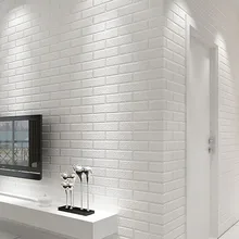 Modern PVC Brick Wallpaper Waterproof 3d Stereoscopic Bump White Bricks Living Room Corridor Background Wall Sticker Easy Clean