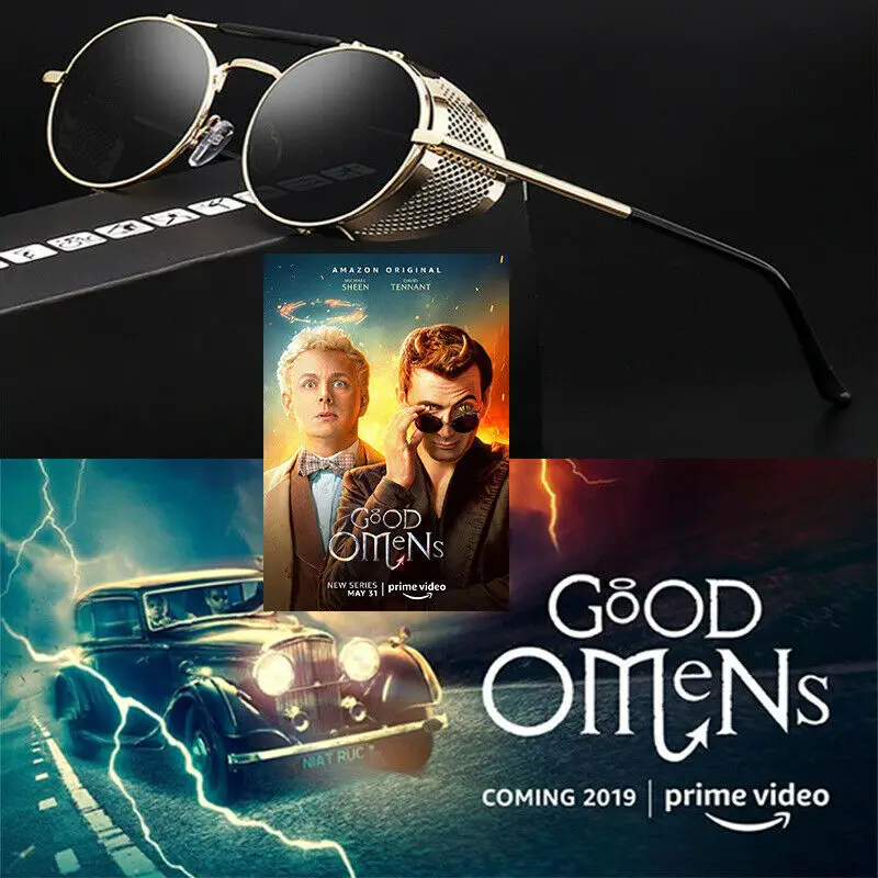 Черные солнцезащитные очки Good Omens для костюмированной вечеринки Devil Crowley David