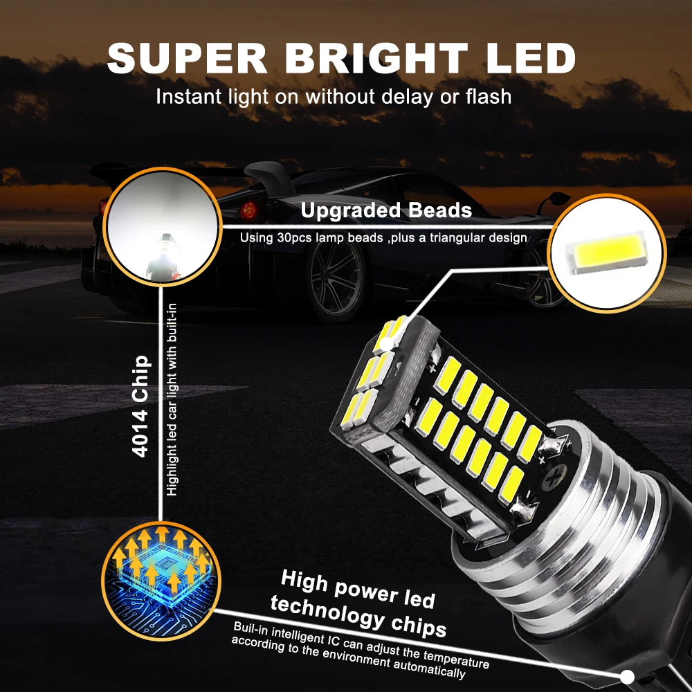 NLpearl  õ 극ũ, 2X ȣ , T20 7440 LED W21W Wy21W 7443 W21 5W LED 4014SMD 3157 LED P27 7W T25 3156 P27W 12V