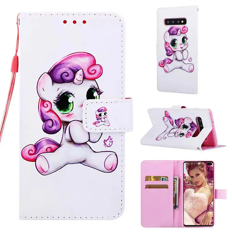Cute Panda Patterned PU Leather Flip Wallet Case Cover on sfor Samsung S8 Plus S10 S10e S9 J4 J6 2018 Cards Holder Phone Coque   (2)