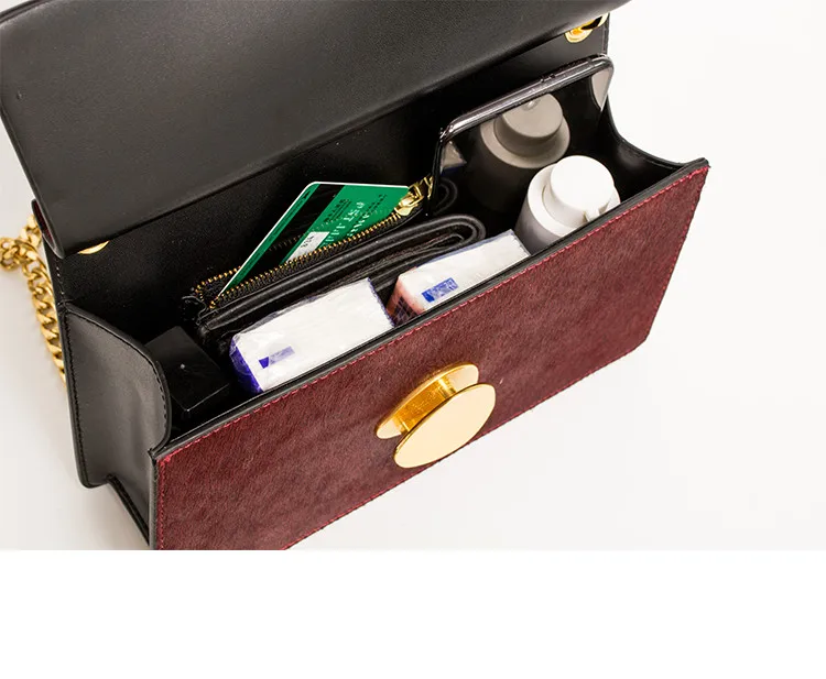 Модные женские леопардовые сумочки из конского волоса, женские кожаные сумки с цепочками, черный конский волос, сумки-мессенджеры