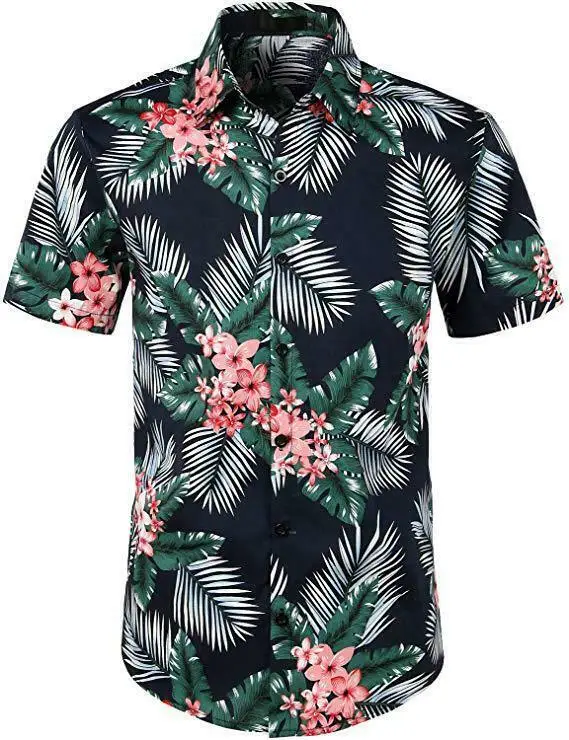 5 Style men's Hawaiian Beach Shirt Floral Fruit Print Shirts Tops Casual Short Sleeve Summer Holiday Vacation Fashion Plus size