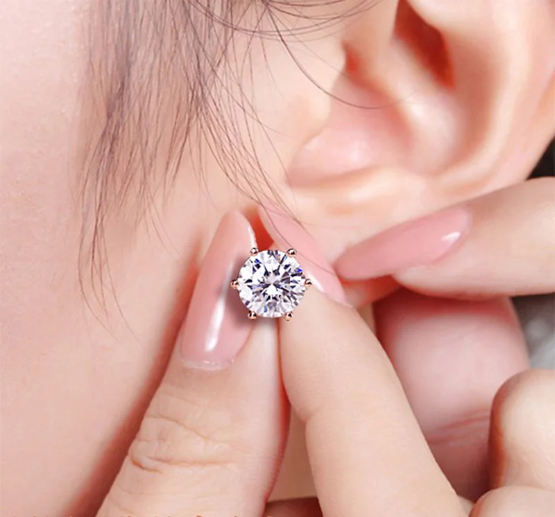 100% 18K золотые серьги 1ct и D цветные Серьги с муассанитом