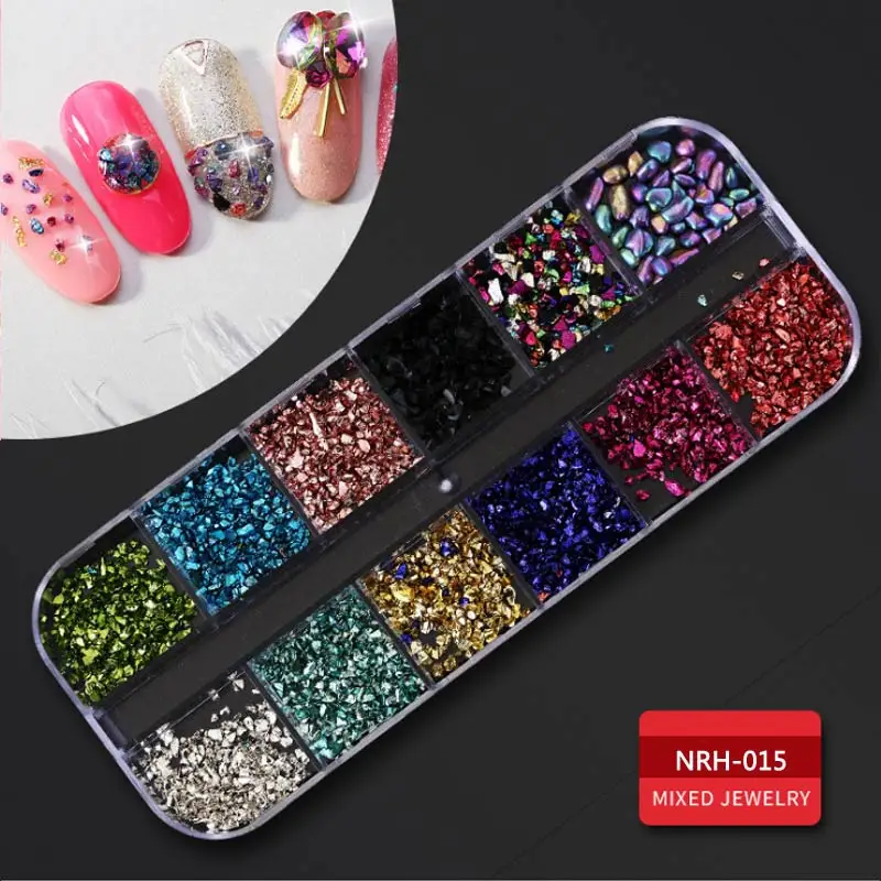1 Box Nail Art Decorations Nail Rhinestones Mixed Colors AB Crystal Strass 3D Charm Gems DIY Rivet nails Manicure Accessories - Цвет: 015