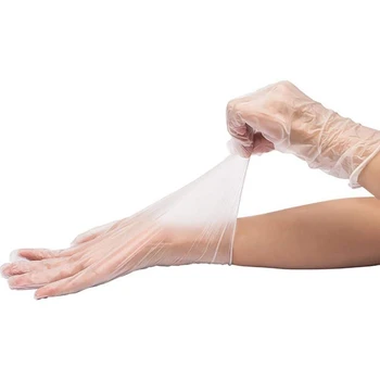 

200Pcs Disposable Gloves Powder-Free Food Grade Protective Gloves Transparent Vinyl Gloves, Medium,Transparent