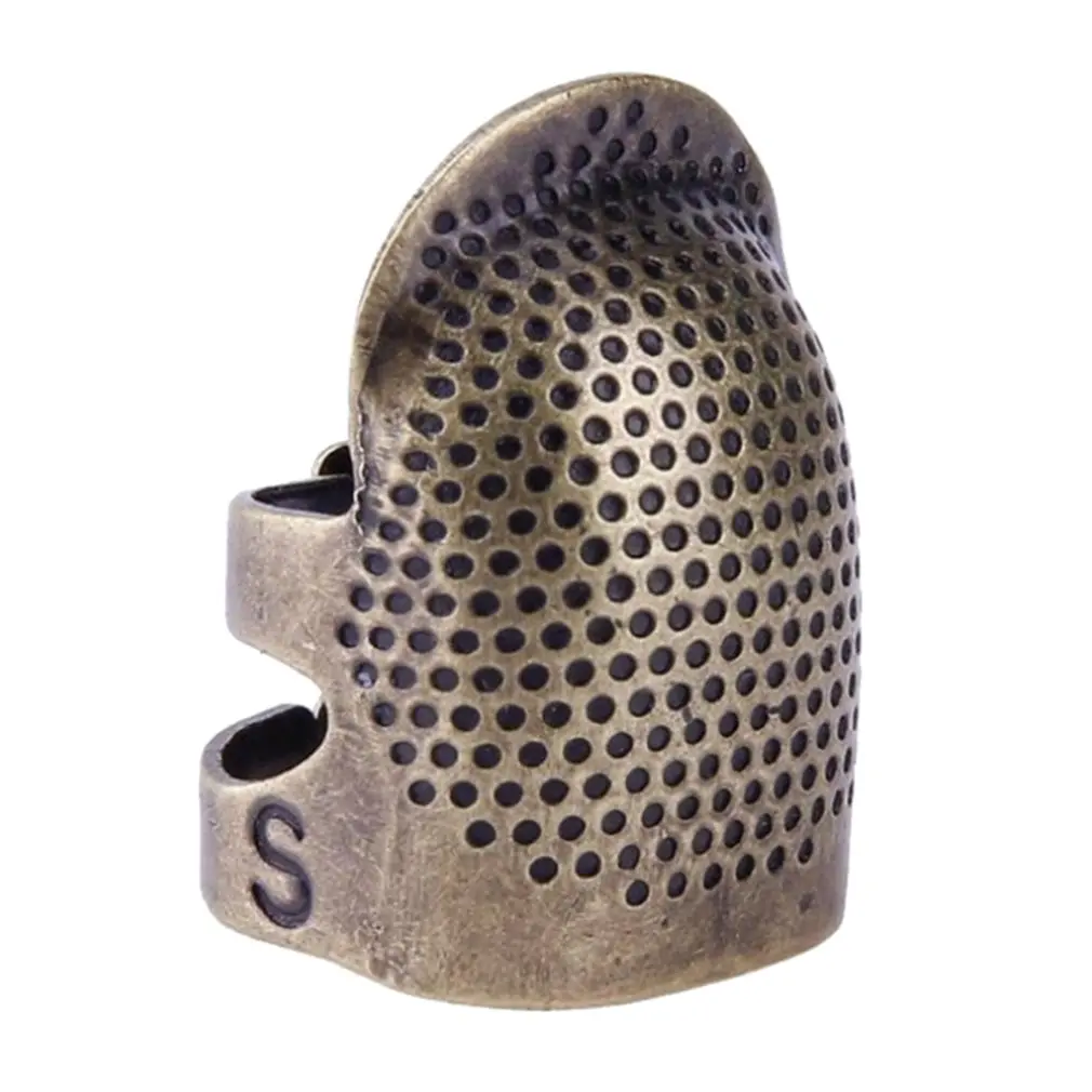 

Adjustable Thimble Household Sewing Embroidery Threading Hoop Thimble Protection Non-Slip Ring Finger Sleeve Retro Thimbles