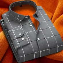 Теплая брендовая мужская рубашка с добавлением шерсти, Мужские модельные рубашки, Мужская модная повседневная деловая рубашка с длинным рукавом, деловая официальная рубашка, Camisa Social Masculina