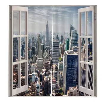 

150*166 Curtains For Living Room Bedroom Window Curtains Scenery 7 Printed Balcony Sun Shading Garden Style