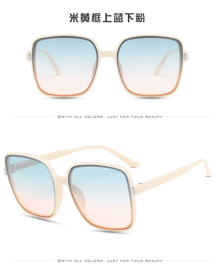Vintage Übergroße Quadratische Sonnenbrille Damen Luxusmarke Großer Rahmen Herren Sonnenbrille Schwarz Mode Farbverlauf Damen Sonnenbrille – Detail 16