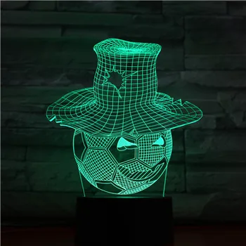 

Halloween Present 3D Smile Football dressing straw hat personality creative LED lamps Fancy strange product send friends 1424
