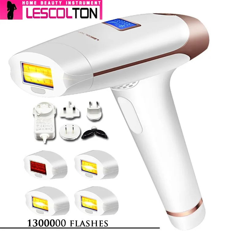 Больше ламп выбрать IPL лазерная эпиляция удаление волос ЖК-дисплей машина лазерный постоянный Триммер бикини Электрический Лазер depiladora - Цвет: Five lamps White