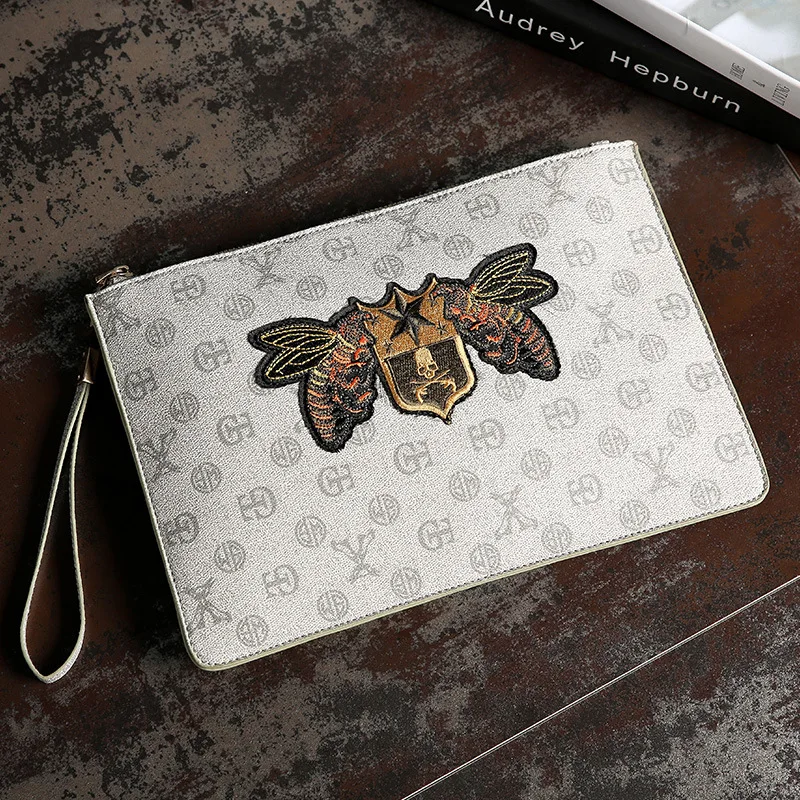 

Korean-style Men's Handbag Fashion Printed Clutch Youth Network Red Envelope Bag Large Capacity Card Instert Clutch Bag Briefcas
