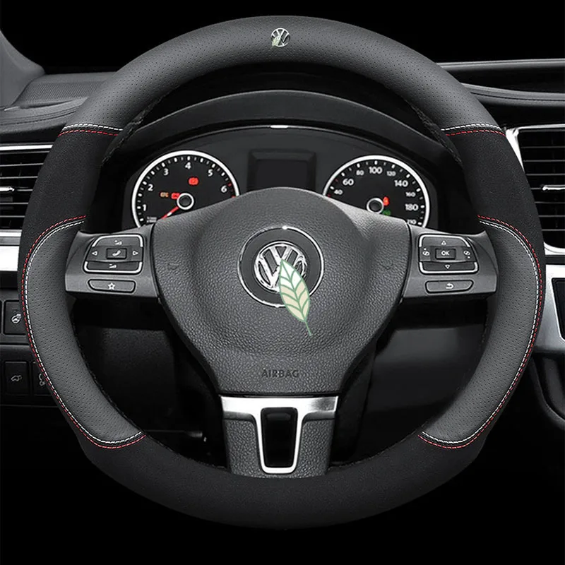 Натуральная кожа чехол рулевого колеса автомобиля 15 дюймов/38 см для Volkswagen VW Beetle
