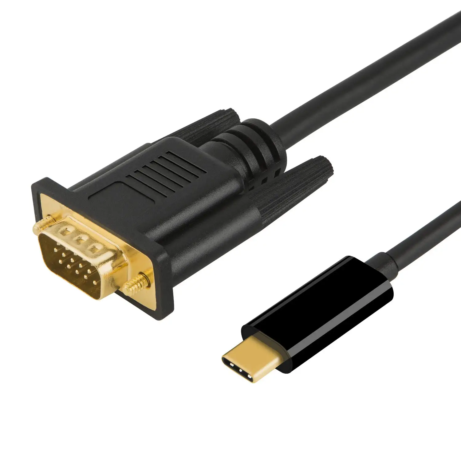 USB-C-VGA, type C(Thunderbolt 3)-VGA кабель 6 футов, совместимый с MacBook Pro, MacBook Air/Dell XPS 13/Galaxy S8+, черный - Цвет: Black