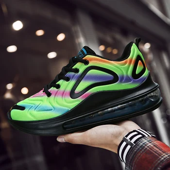 

Rainbow Color Cushion Sneakers 2019 Autumn New Women Breathable Mesh Light Runing Shoes Fashion Couple Shoes Platform Sneakers