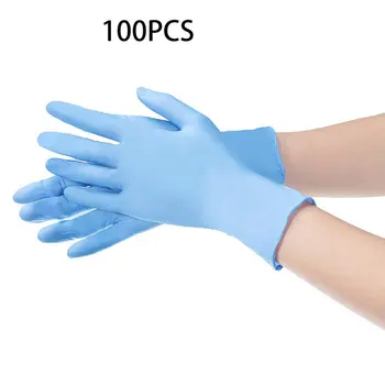 

Security check disposable rubber gloves tattoo beauty blue gloves PVC rubber gloves beauty protective gloves